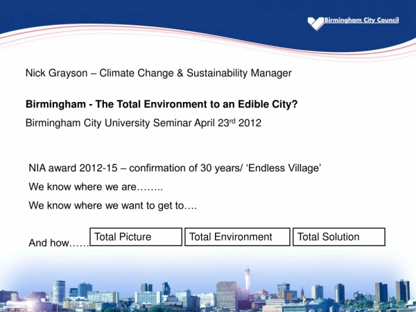 Nick Grayson – Climate Change &amp; Sustainability Manager
