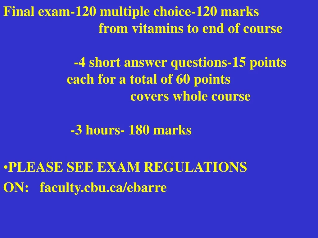 final exam 120 multiple choice 120 marks from