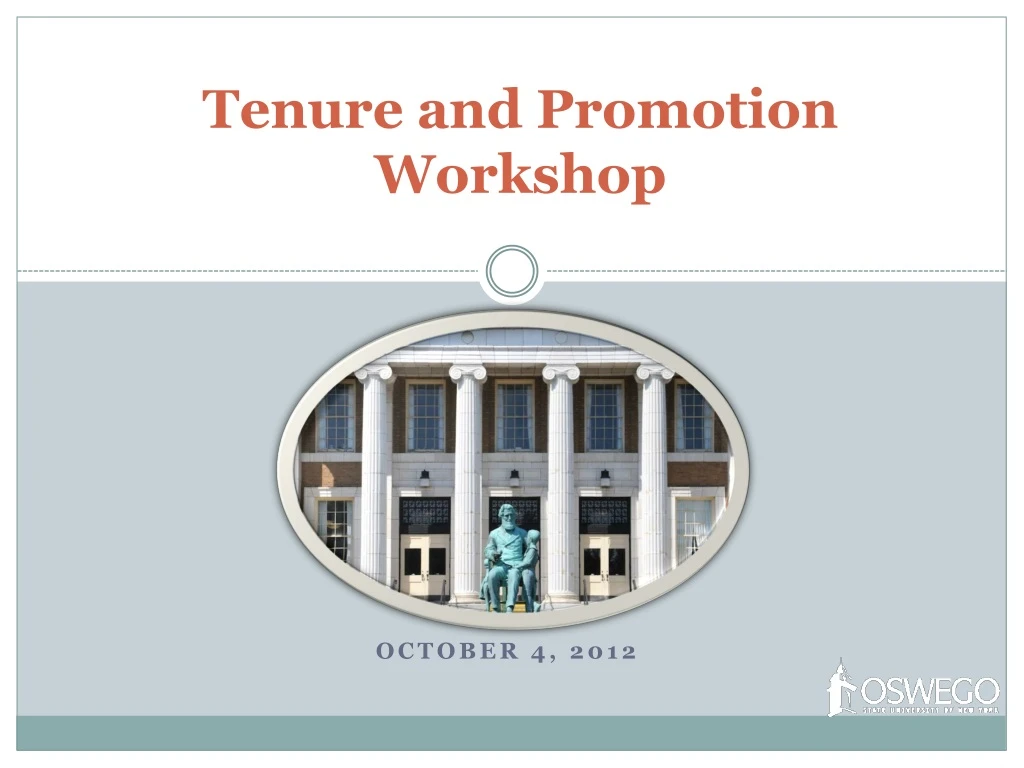 tenure and promotion workshop