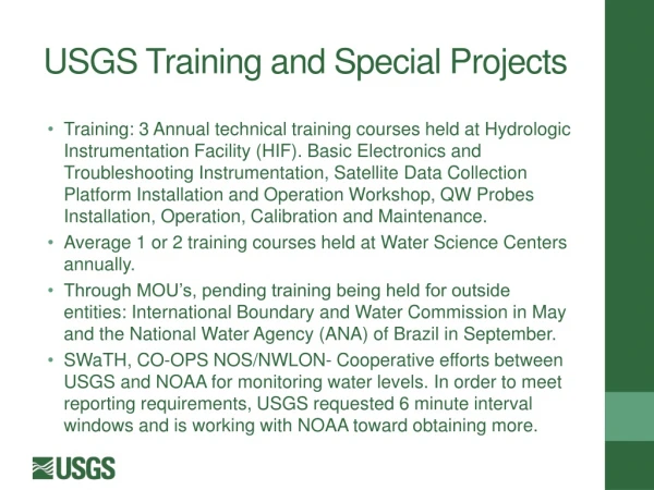 USGS Training and Special Projects