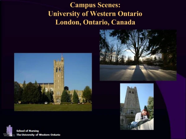 Campus Scenes: University of Western Ontario London, Ontario, Canada