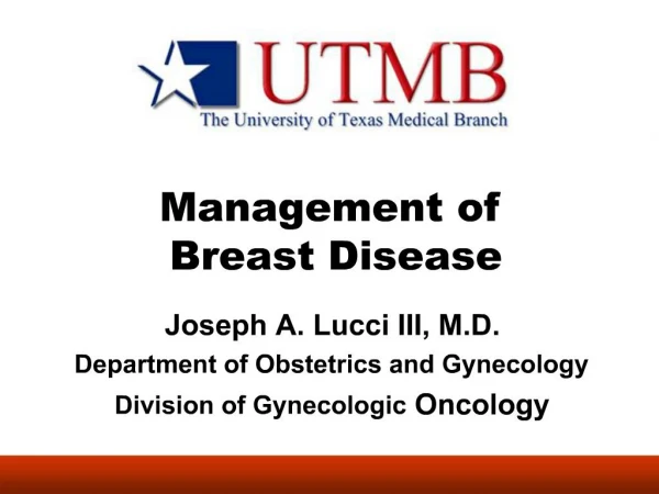 Management of Breast Disease