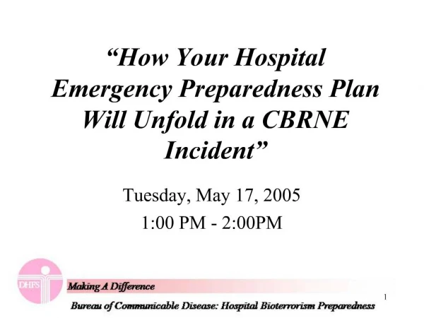 How Your Hospital Emergency Preparedness Plan Will Unfold in a CBRNE Incident