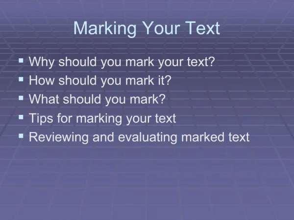 Marking Your Text