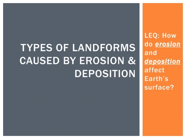Types of Landforms Caused by Erosion &amp; Deposition