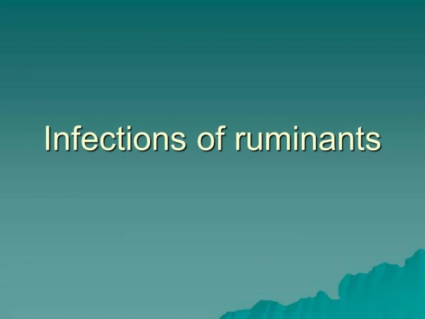 Infections of ruminants