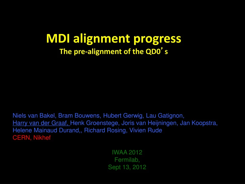 mdi alignment progress the pre alignment