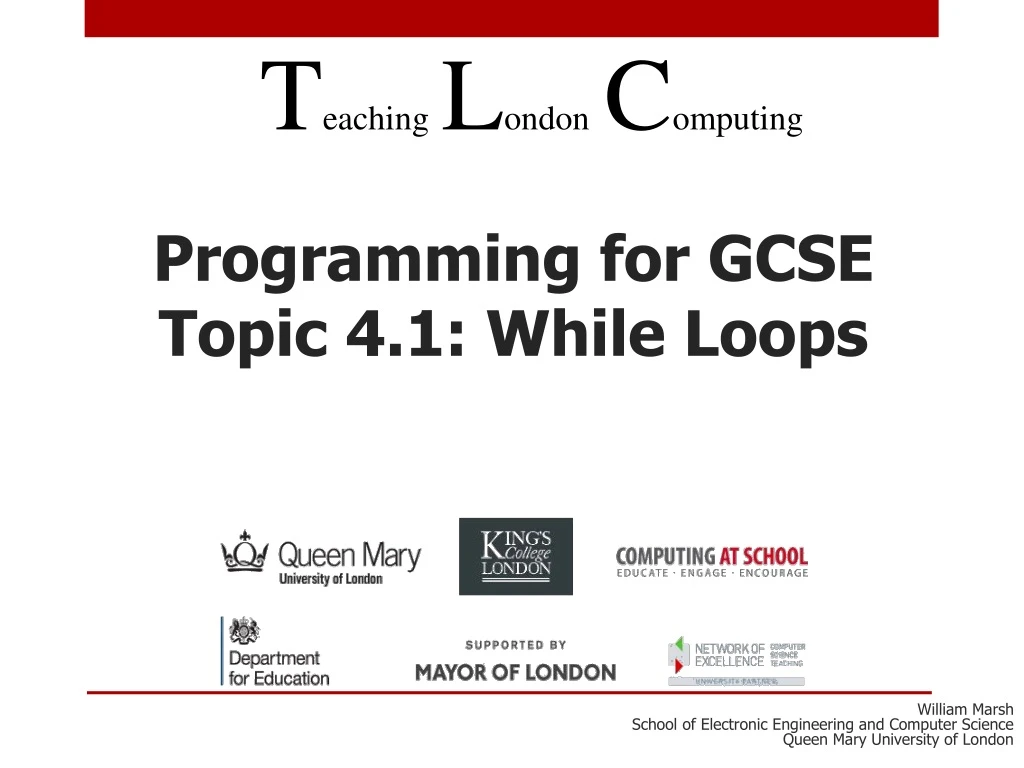 programming for gcse topic 4 1 while loops