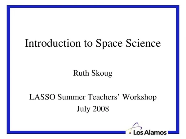 Introduction to Space Science