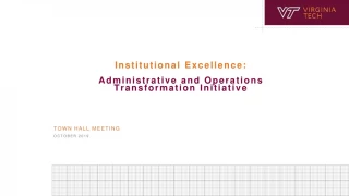 Institutional Excellence: Administrative and Operations Transformation Initiative - slide 1