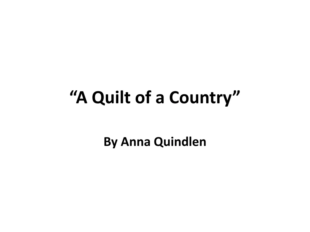 a quilt of a country