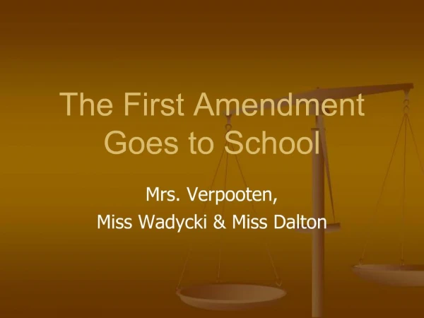 The First Amendment Goes to School