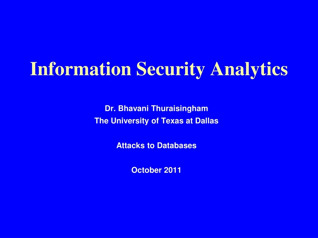 information security analytics