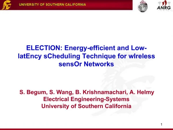ELECTION: Energy-efficient and Low-latEncy sCheduling Technique for wIreless sensOr Networks