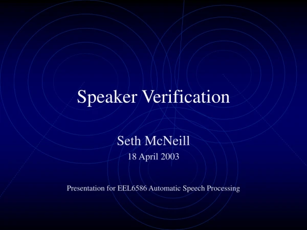Speaker Verification