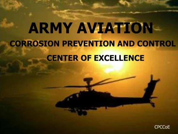 Army Aviation Corrosion Prevention and Control Center of Excellence