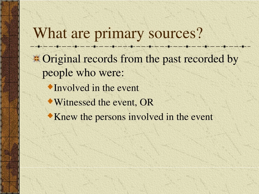 what are primary sources