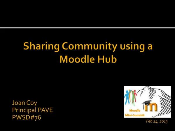 Sharing Community using a Moodle Hub