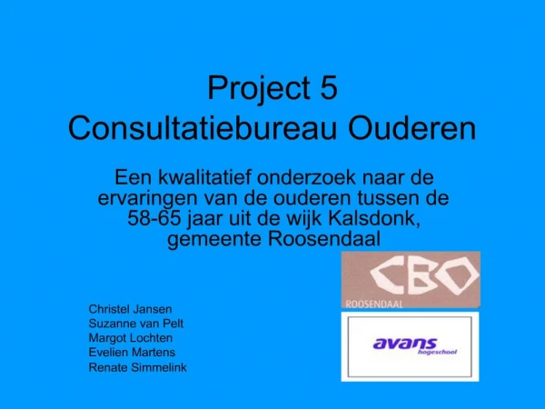 Project 5 Consultatiebureau Ouderen