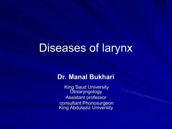 Diseases of larynx