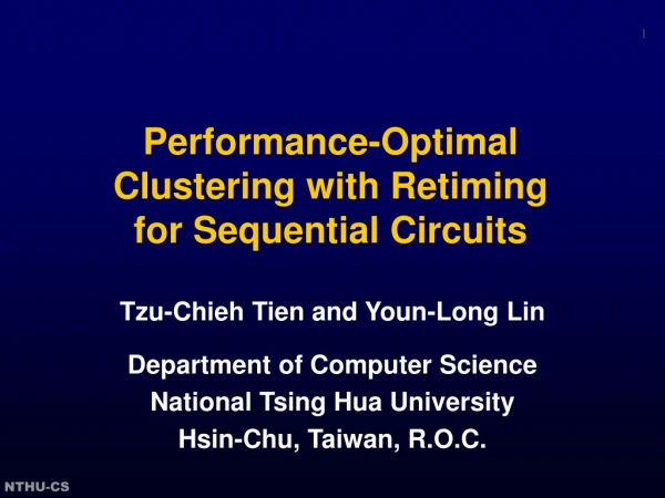Performance-Optimal Clustering with Retiming for Sequential Circuits