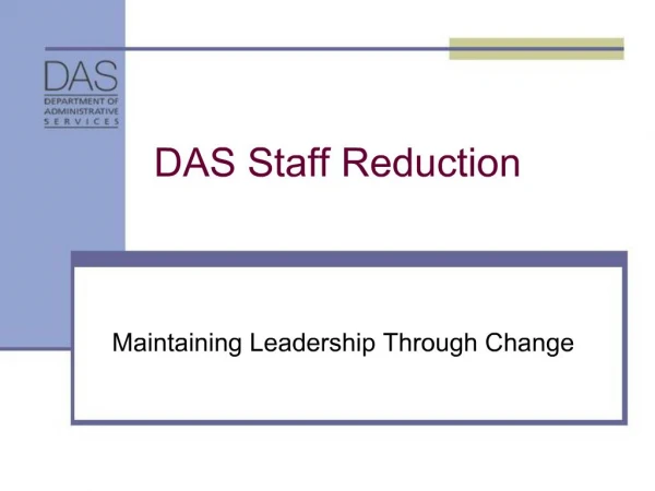 DAS Staff Reduction