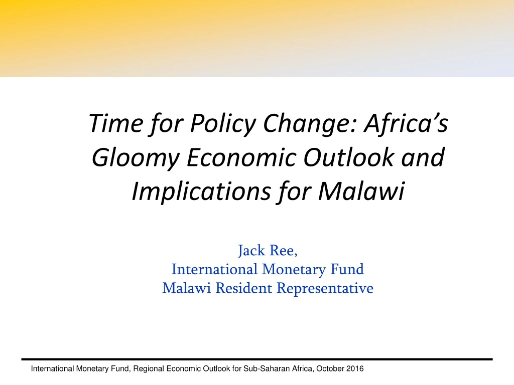 jack ree international monetary fund malawi resident representative