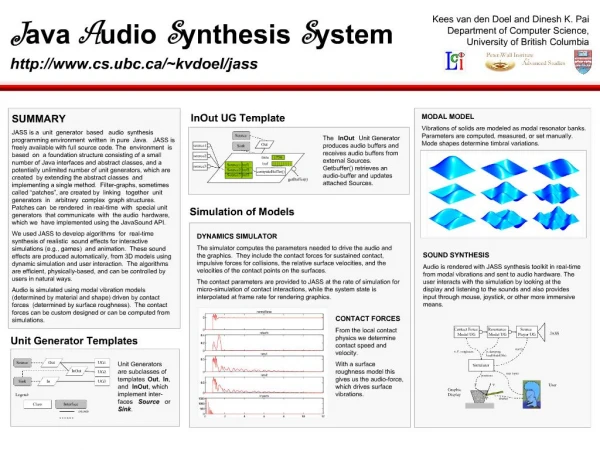 Java Audio Synthesis System cs.ubc
