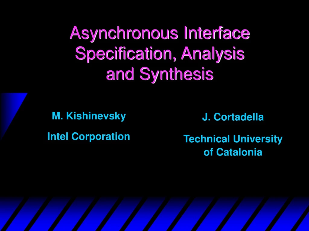 asynchronous interface specification analysis and synthesis
