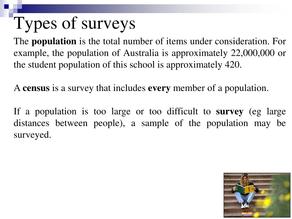types of surveys