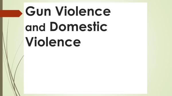 Gun Violence and Domestic Violence
