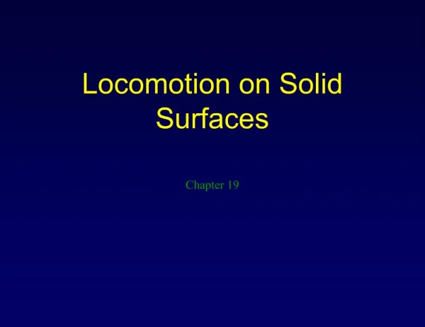 Locomotion on Solid Surfaces