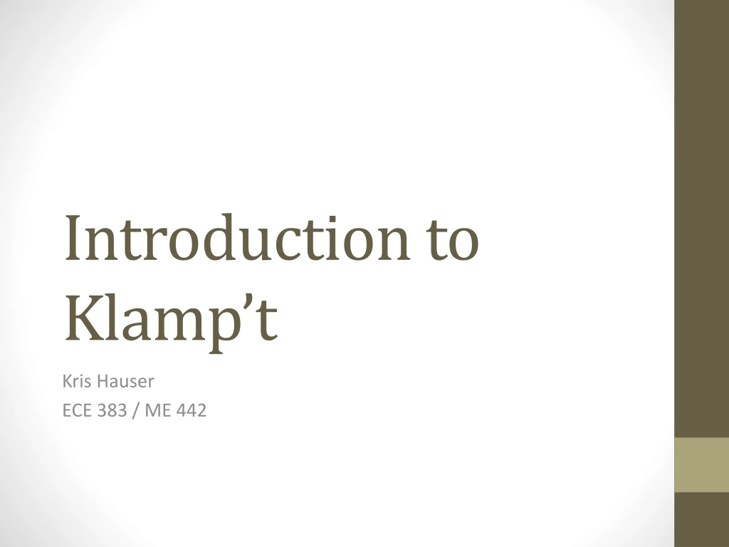 introduction to klamp t
