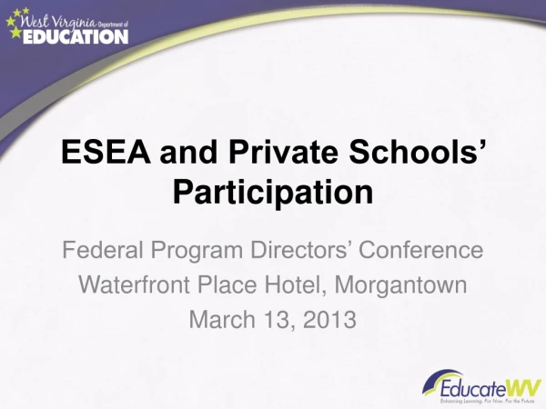 ESEA and Private Schools’ Participation