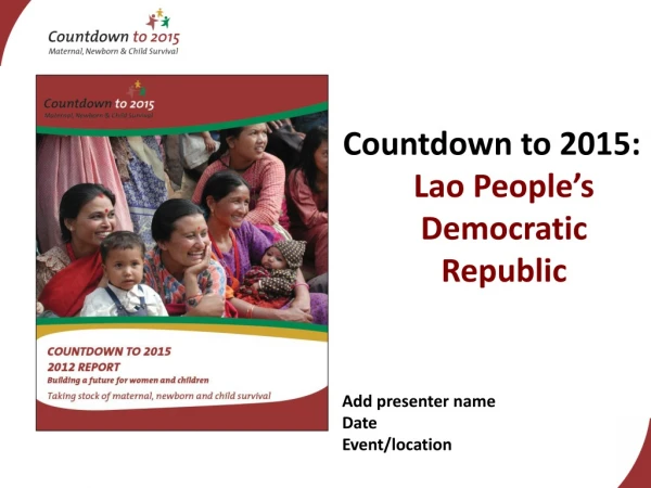 Countdown to 2015: Lao People’s Democratic Republic