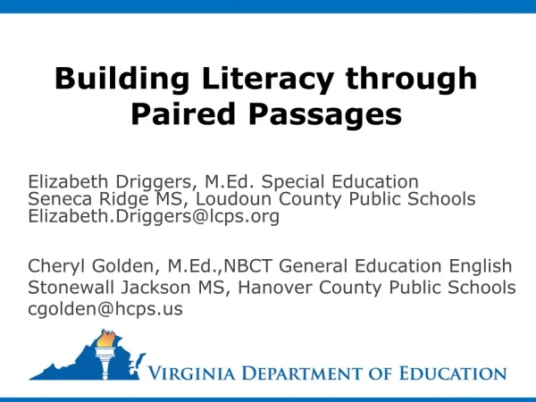 Building Literacy through Paired Passages
