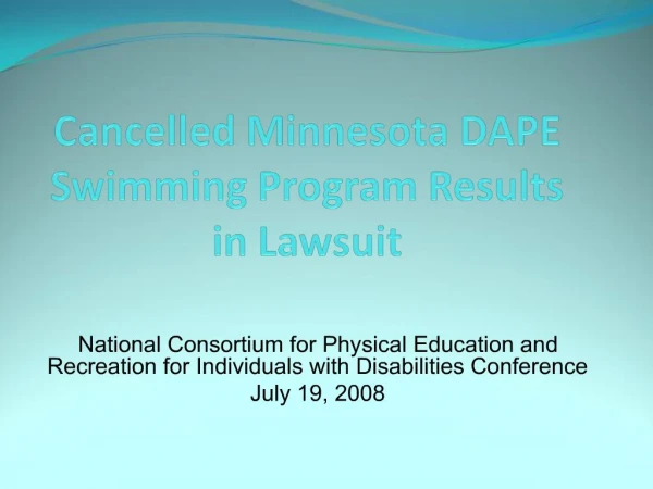 Cancelled Minnesota DAPE Swimming Program Results in Lawsuit