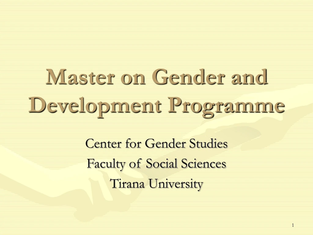 master on gender and development programme