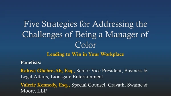 Five Strategies for Addressing the Challenges of Being a Manager of Color