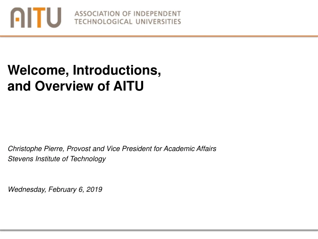 welcome introductions and overview of aitu