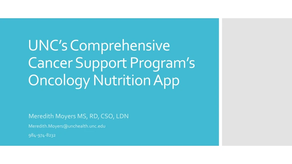 unc s comprehensive cancer support program s oncology nutrition app