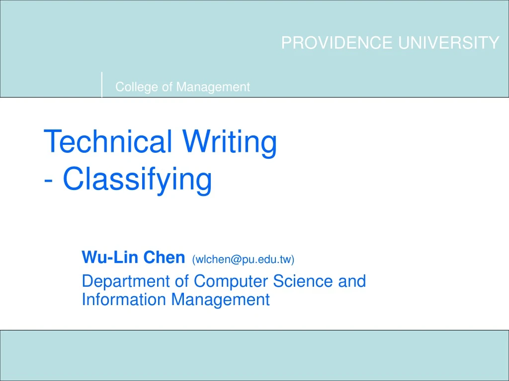 technical writing classifying