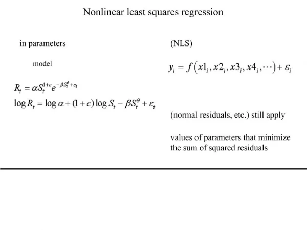 Nonlinear least squares regression