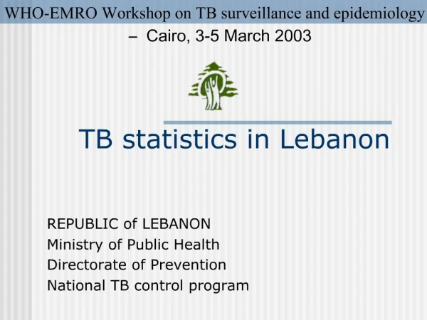 TB statistics in Lebanon