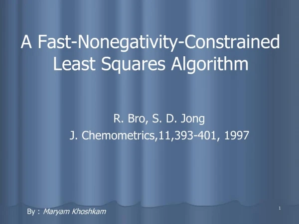 A Fast-Nonegativity-Constrained Least Squares Algorithm