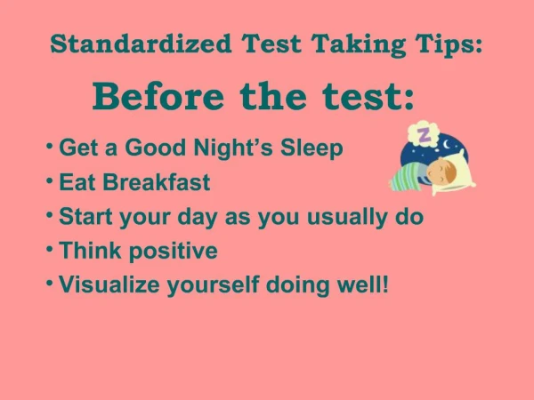 Standardized Test Taking Tips: