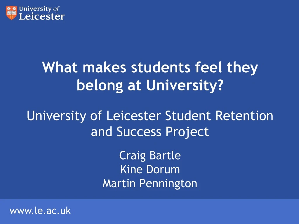 what makes students feel they belong at university