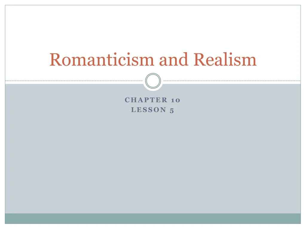romanticism and realism