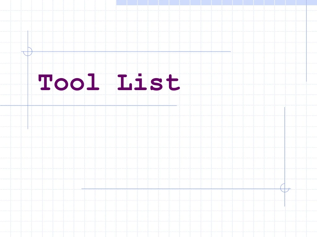 tool list