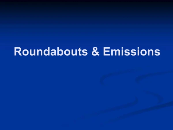 Roundabouts Emissions
